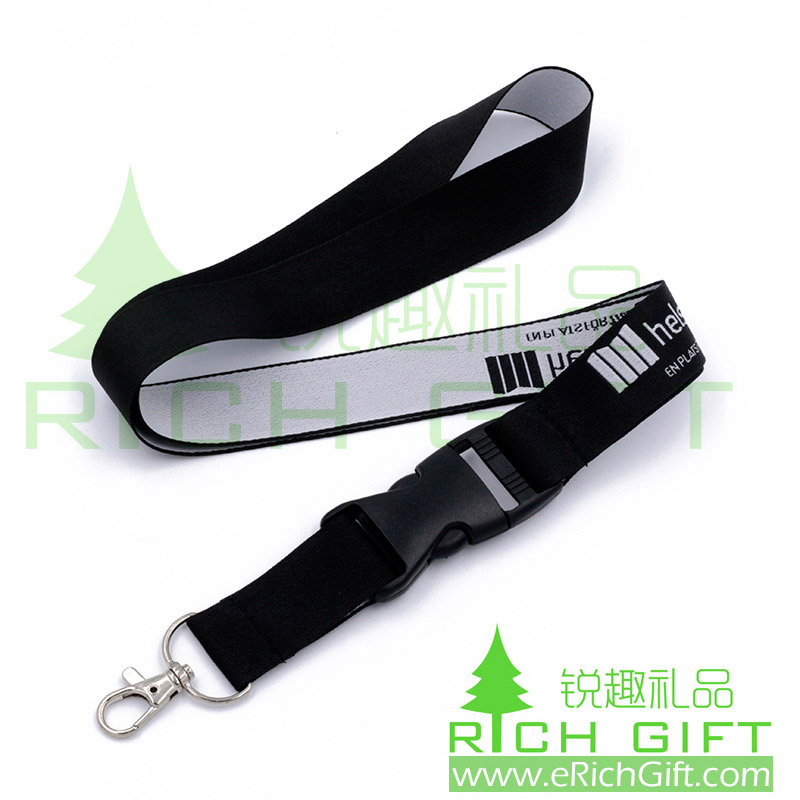 hot sale customized black woven lanyard for ID card