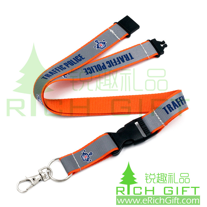 custom reflective screen printed lanyard with your own logo