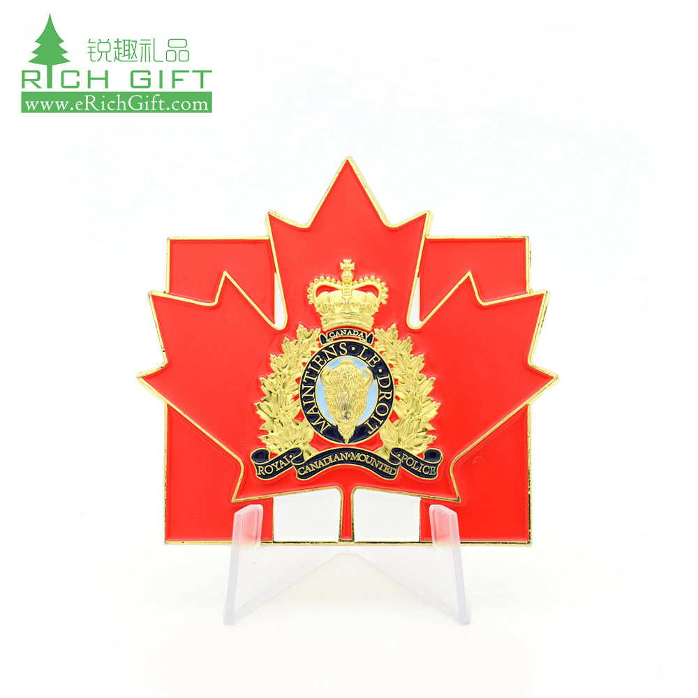 Pretty decorative high end custom made metal zinc alloy gold finish collectable canada challenge coins