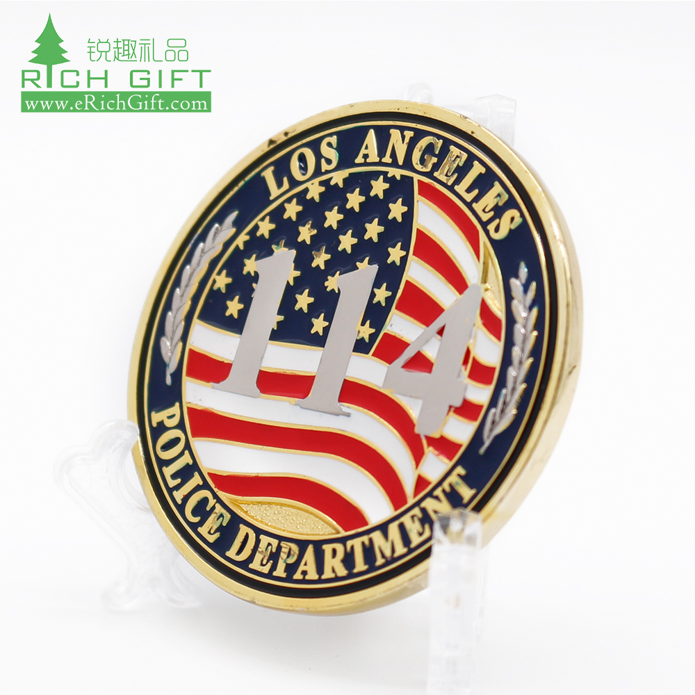 High quality custom 3D enamel gold plated star commemorative us military challenge coins