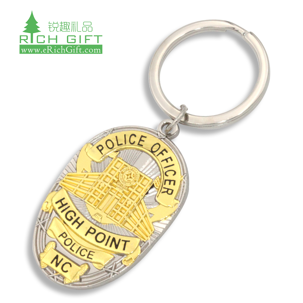 Free sample personalized custom metal 3d gold silver scout tactical nautical navy chief security officer army military keychain