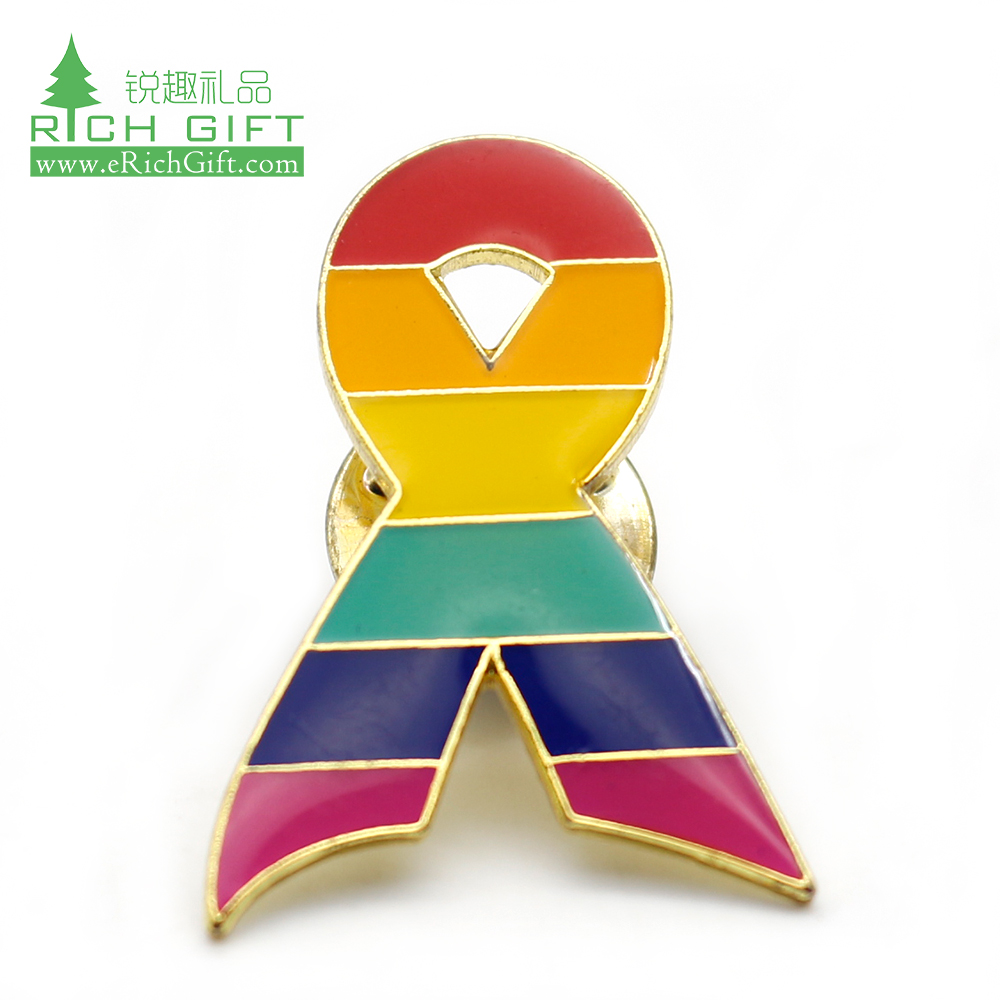 Free sample cheap custom metal iron stamping rainbow colorful enamel gay pride lgbt pins no minimum