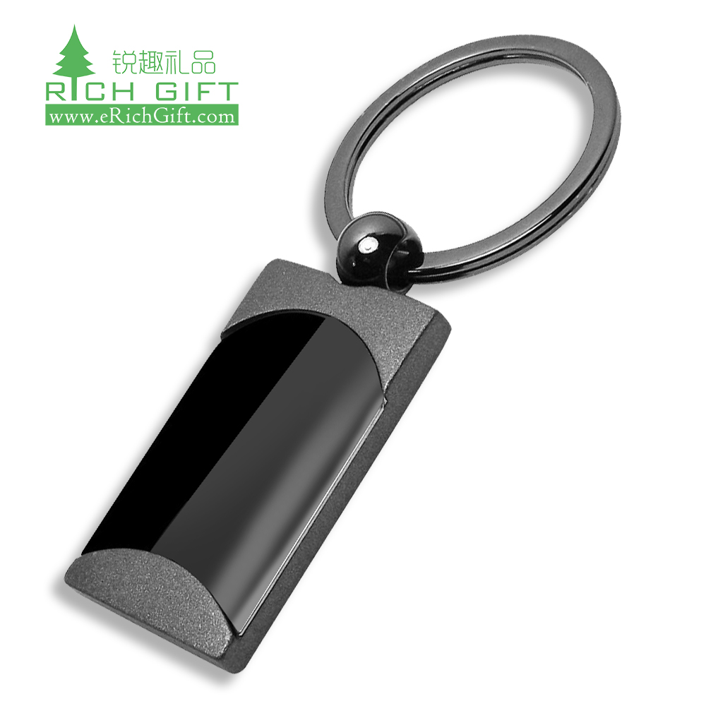 Wholesale make your own custom logo blank metal charm black nickel plated high end men luxury keychain for sale