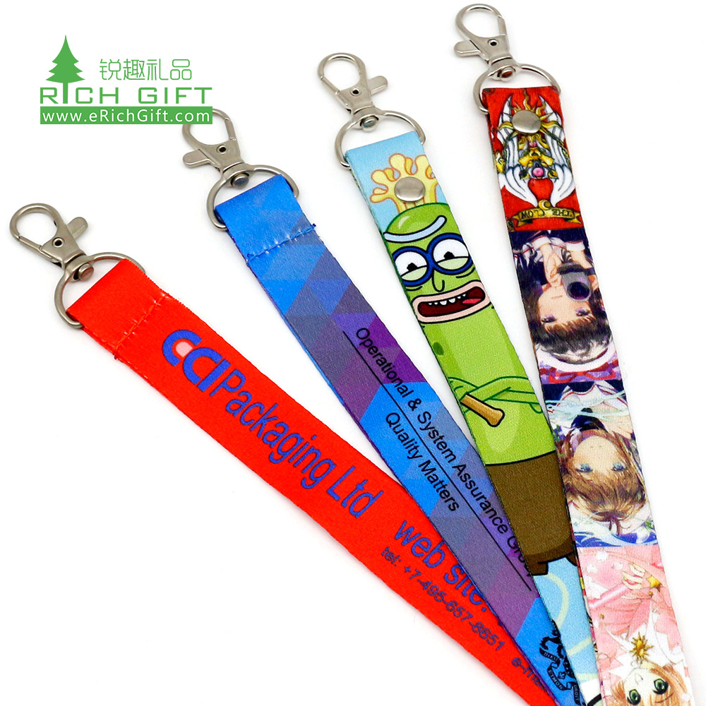 wholesale neck best custom polyester heat transfer printed neck straps sublimation lanyard with woven logo