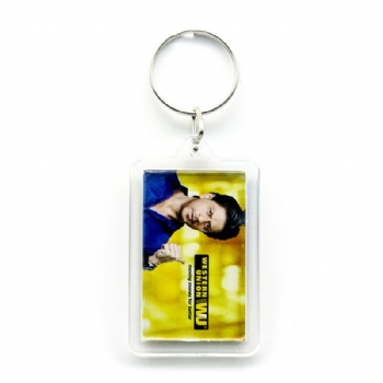 Acrylic keychain with CMYK printing on one side