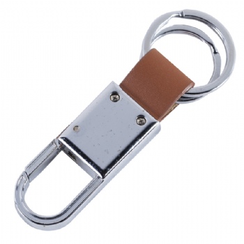 special metal leather lock shaped keychain 