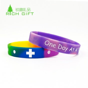 High quality custom recycled debossed ink filled silicone bracelet souvenir wristband for sale