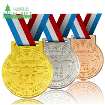 Wholesale design custom made metal gold silver bronze cheap sports swimming event award place 1st 2st 3st medals