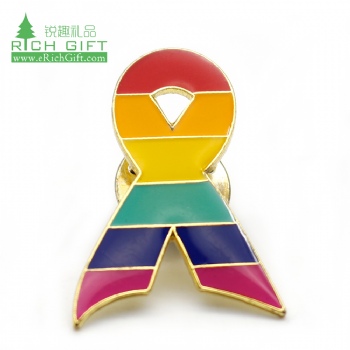 Free sample cheap custom metal iron stamping rainbow colorful enamel gay pride lgbt pins no minimum