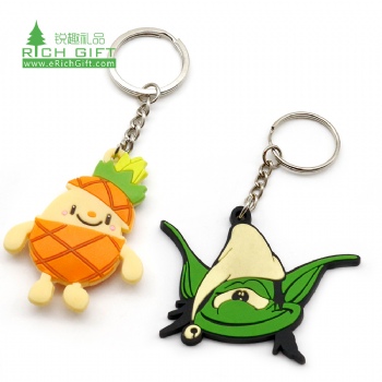 OEM manufacturer custom made silicone rubber cartoon anime kids keyring promotional cute small mini soft pvc toy keychain