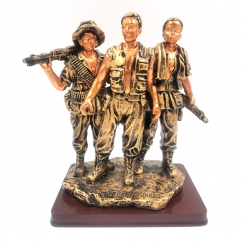 Custom engraving logo army military statues award veteran soldier resin trophy