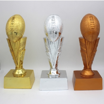 Custom fantasy gold silver copper blank sport large football resin trophy cup